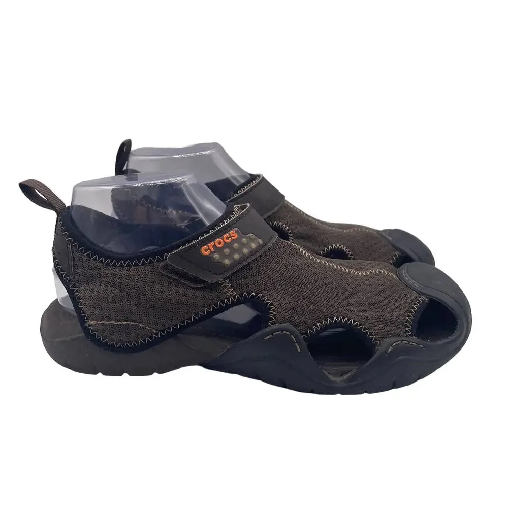 Crocs Swiftwater Mesh Sandals Water Shoes Comfort Brown Mens 8